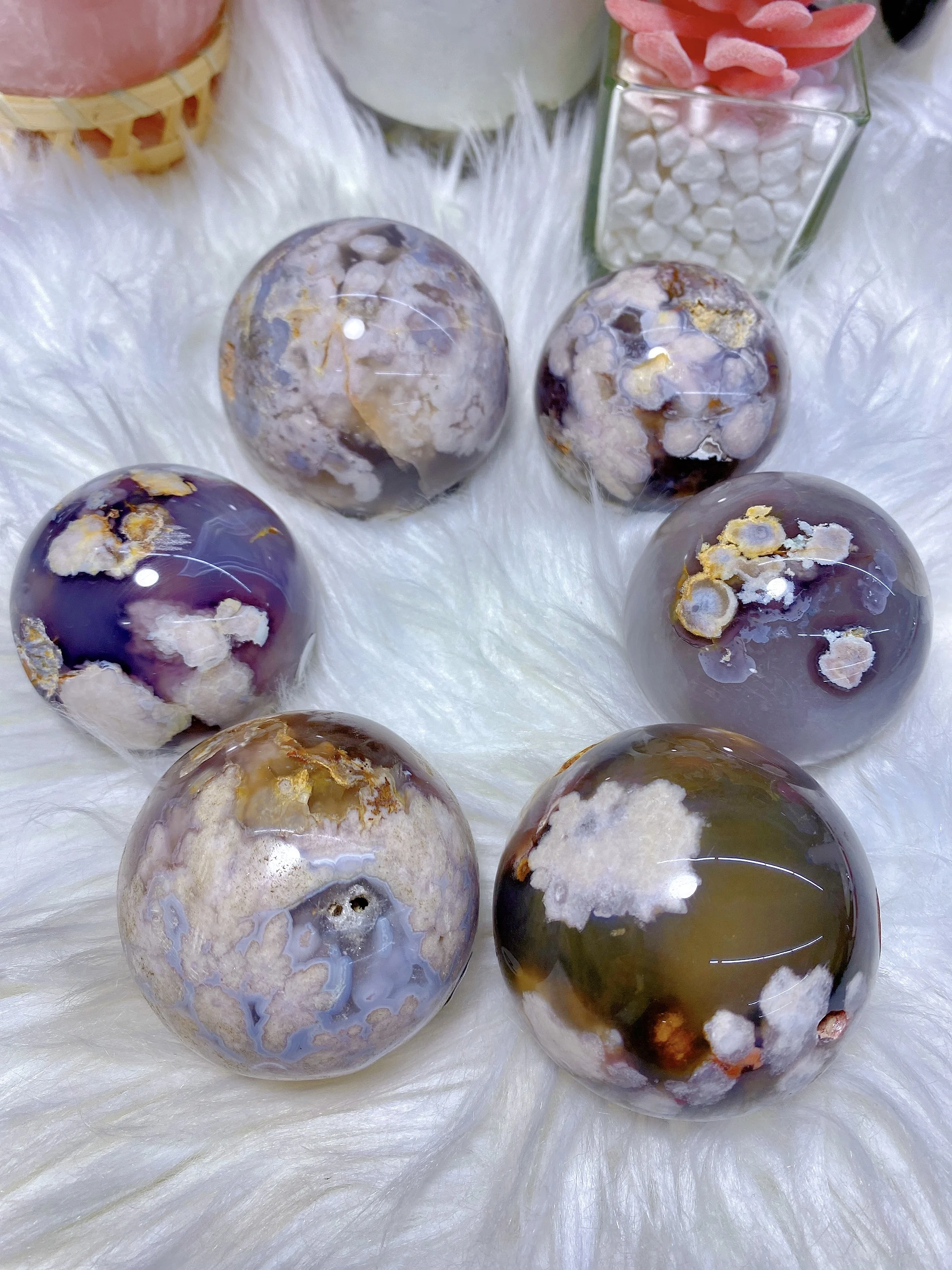 Flower Agate Druzy Natural Stones Crystals Balls Gemstone Meditation Geode Witchcraft Sphere Aesthetic Room Decor Home
Flower Agate Druzy Natural Stones Crystals Balls Gemstone Meditation Geode Witchcraft Sphere Aesthetic Room Decor Home