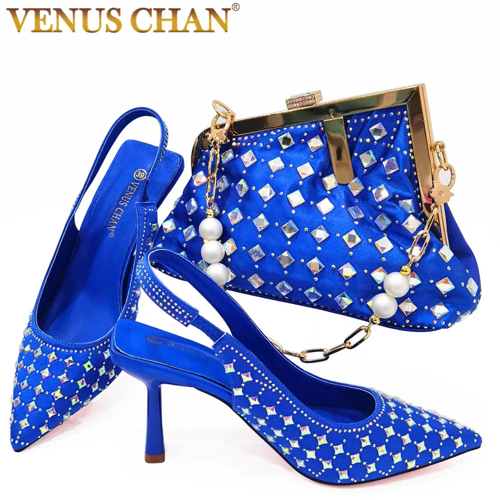 Venus Chan Royal Blue Hot Selling Soft Thin Heels Ladie Sandals Shoes Matching Handal Bag For Nigerian Women Wedding Party
Venus Chan Royal Blue Hot Selling Soft Thin Heels Ladie Sandals Shoes Matching Handal Bag For Nigerian Women Wedding Party