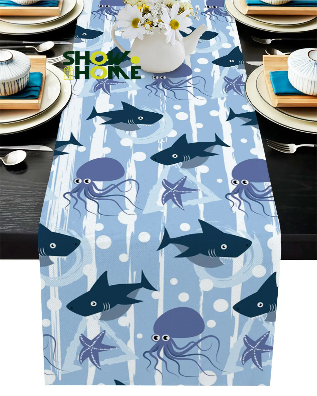 Современная настольная скатерть в виде акулы, осьминога, морской звезды, домашний декор, скатерть для чайного столика, Настольная скатерть для свадебной вечеринки 
Современная настольная скатерть в виде акулы, осьминога, морской звезды, домашний декор, скатерть для чайного столика, Настольная скатерть для свадебной вечеринки