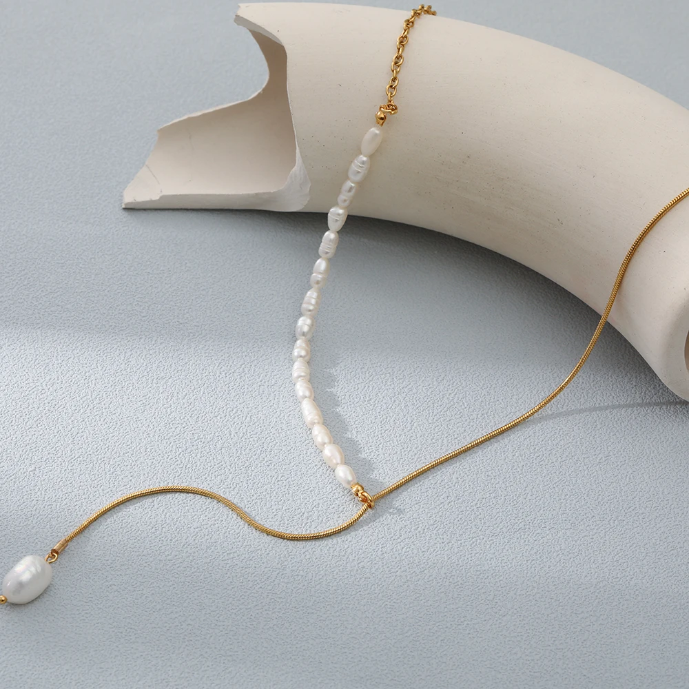 Natural Freshwater Pearl Temperament Women's Stainless Steel 18K Real Gold Plated Waterproof And Anti-Fading Pendant Necklace
Natural Freshwater Pearl Temperament Women's Stainless Steel 18K Real Gold Plated Waterproof And Anti-Fading Pendant Necklace