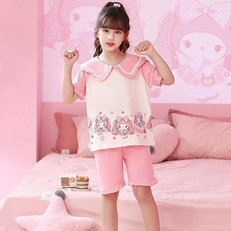 Kuromi Kawaii Anime Sanrio Children Pajamas Girly Heart Cute Cartoon My Melody Cinnamoroll Summer Short-Sleeved Dress Kids Toys
Kuromi Kawaii Anime Sanrio Children Pajamas Girly Heart Cute Cartoon My Melody Cinnamoroll Summer Short-Sleeved Dress Kids Toys