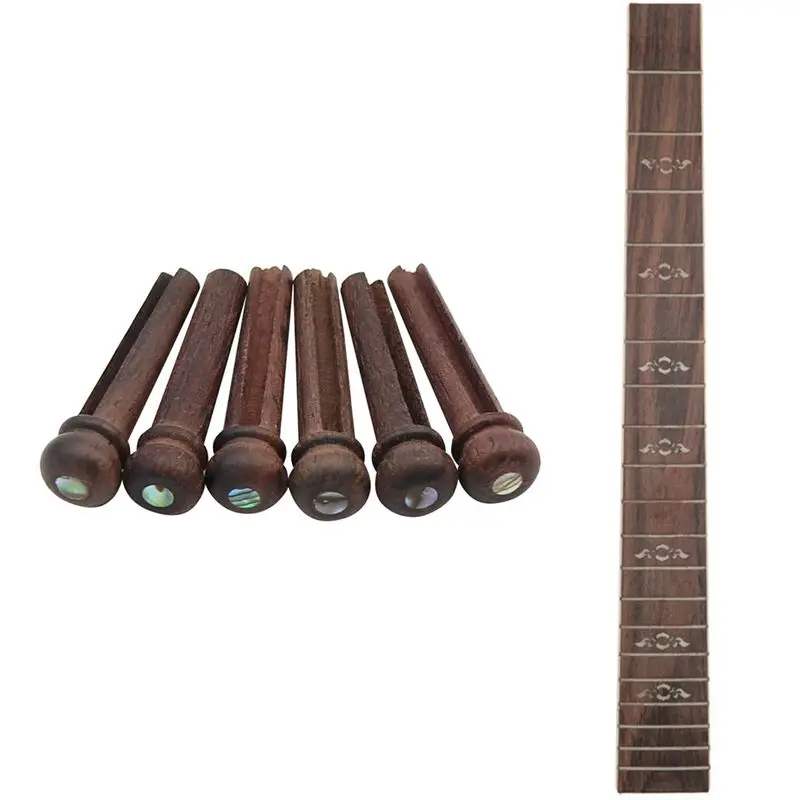 6Pcs Wood Guitar Pins Rosewood Strings Pegs Slotted Endpin With Abalone Dot & 1Pcs Guitar Fretboard 46Cm
6Pcs Wood Guitar Pins Rosewood Strings Pegs Slotted Endpin With Abalone Dot & 1Pcs Guitar Fretboard 46Cm