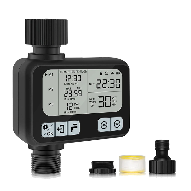 Water Timer,Sprinkler Timer With Rain Delay/Manual/3 Auto Watering Programs,For Outdoor Garden Supplies,Lawn,Greenhouse
Water Timer,Sprinkler Timer With Rain Delay/Manual/3 Auto Watering Programs,For Outdoor Garden Supplies,Lawn,Greenhouse