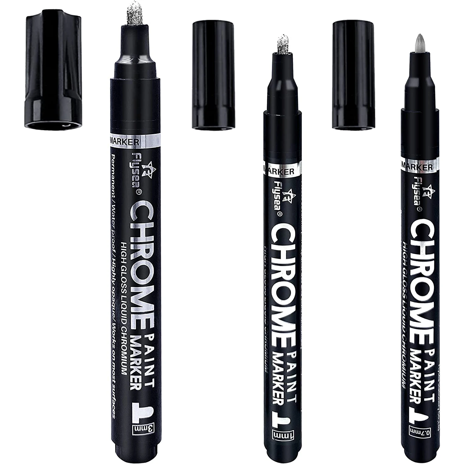 3Pcs Silver Liquid Mirror Chrome Markers Permanent Reflective Mirror Liquid Chrome Paint Pens Set, High Gloss Art Paint Marker
3Pcs Silver Liquid Mirror Chrome Markers Permanent Reflective Mirror Liquid Chrome Paint Pens Set, High Gloss Art Paint Marker