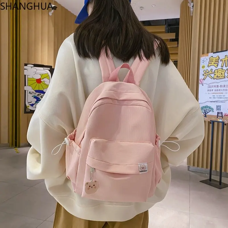 SHANGHUA Fashionable simple single shoulder bag for girls with solid color school kawaii backpack for college students
SHANGHUA Fashionable simple single shoulder bag for girls with solid color school kawaii backpack for college students