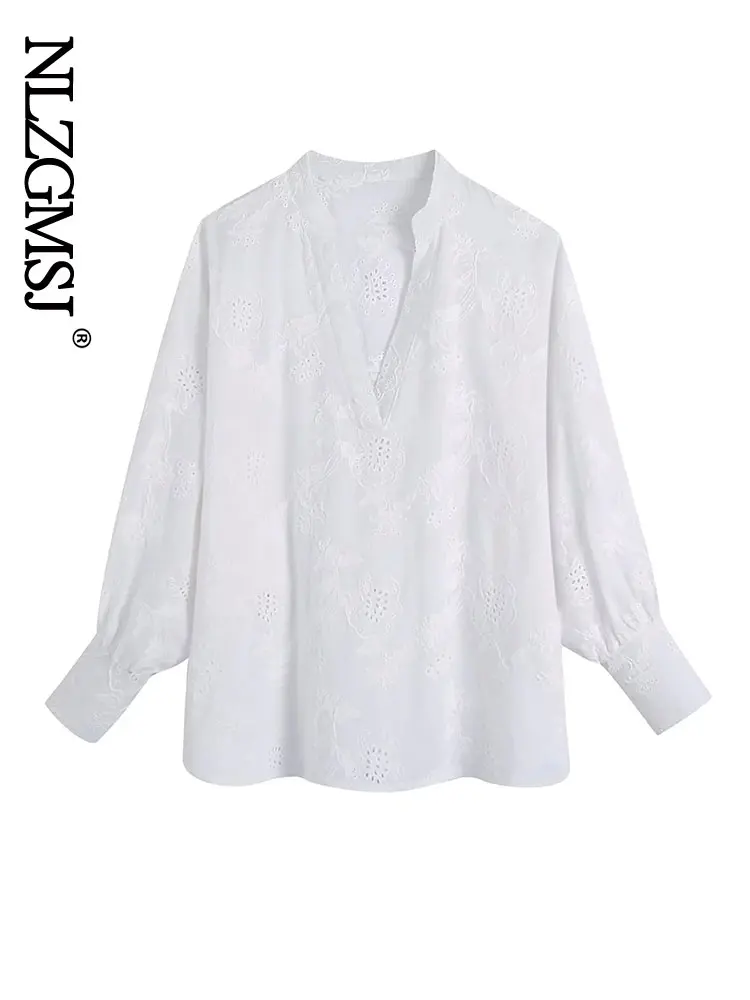 Nlzgmsj ZBZA Women Long Sleeve Embroidery Hollow Out Shirt Blouse Office Women Elegant V Neck Casual Chic Shirt Blouse 202205
Nlzgmsj ZBZA Women Long Sleeve Embroidery Hollow Out Shirt Blouse Office Women Elegant V Neck Casual Chic Shirt Blouse 202205