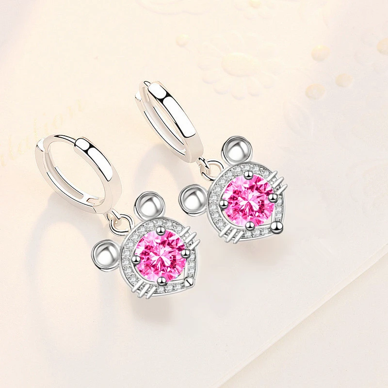 New 925 Stamp Silver Plated Women Drop Earrings Trendy Cute Mouse Pendant High Quality Zircon Earring For Women Girl Jewelry
New 925 Stamp Silver Plated Women Drop Earrings Trendy Cute Mouse Pendant High Quality Zircon Earring For Women Girl Jewelry