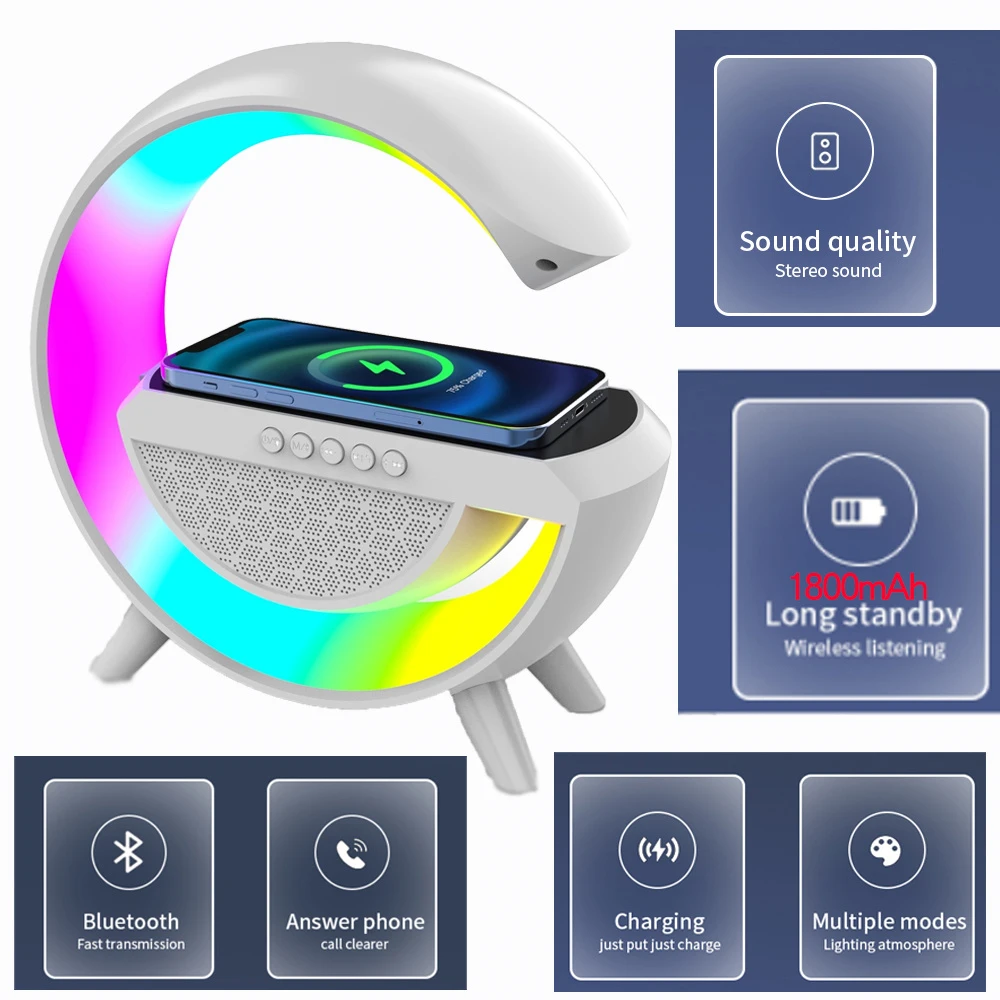 Clock.rgb Phone Up.15w Simulation Wake Speaker Lamp.sunrise Night Atmosphere Colorful Alarm Charger Wireless Bluetooth Light
Clock.rgb Phone Up.15w Simulation Wake Speaker Lamp.sunrise Night Atmosphere Colorful Alarm Charger Wireless Bluetooth Light