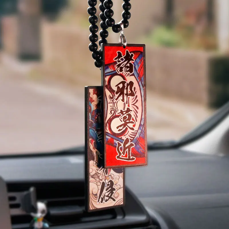 

Car Ornaments Cute cartoon Double Sided Pendant Car Rearview Hanging Mirror Decoration Chinese Retro Style Creativity Acrylic