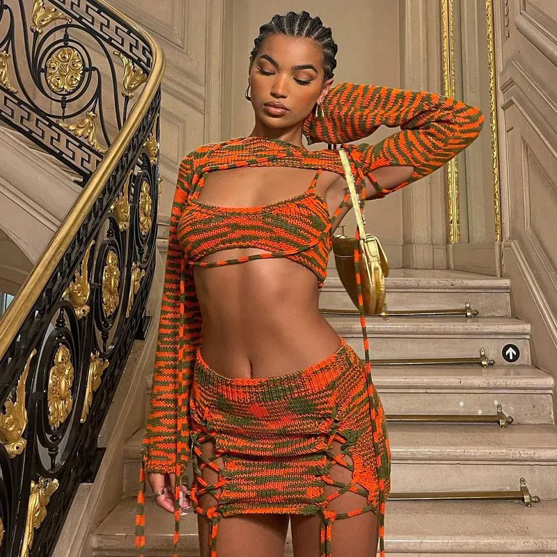Print Knitting Women Long Sleeve Crop Top Drawstring Mini Dress 2 Piece Set 2022 Autumn Y2K Streetwear Outfit Fashion
Print Knitting Women Long Sleeve Crop Top Drawstring Mini Dress 2 Piece Set 2022 Autumn Y2K Streetwear Outfit Fashion