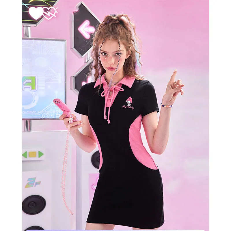 Платье-юбка с запахом Sanrio My Melody, облегающее платье с воротником-поло, на бретельках, популярное платье с аниме-фигуркой и вышивкой, эластичны...
Платье-юбка с запахом Sanrio My Melody, облегающее платье с воротником-поло, на бретельках, популярное платье с аниме-фигуркой и вышивкой, эластичны...