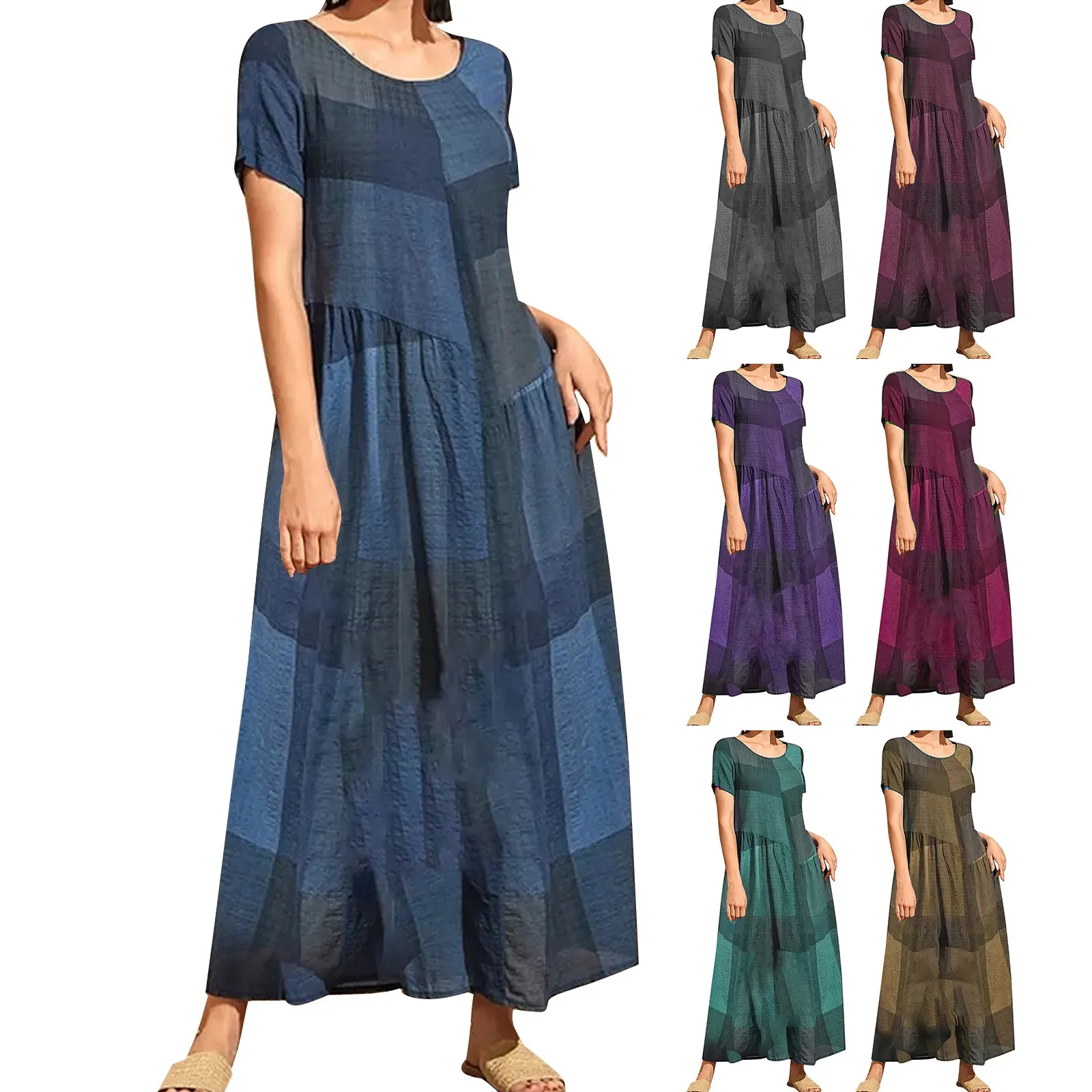 Retro Loose Long Casual Plaid Print Patchwork Women's Dress Sports Dress for Women Womens Tunic Dress
Retro Loose Long Casual Plaid Print Patchwork Women's Dress Sports Dress for Women Womens Tunic Dress