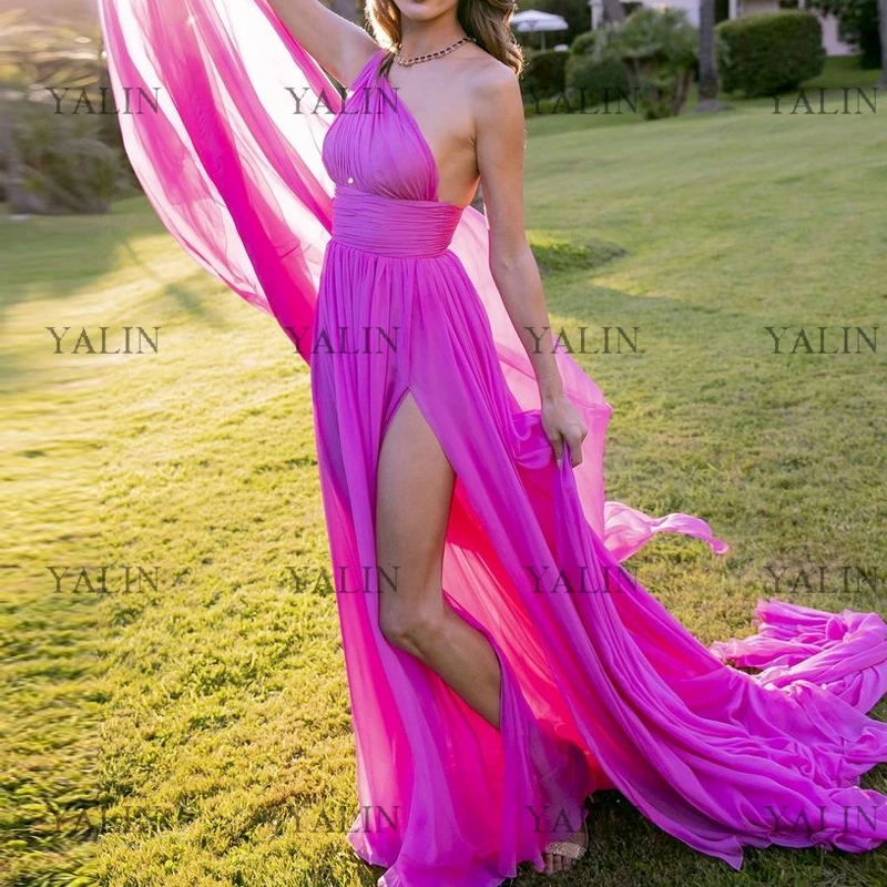 YALIN Formal One Shoulder High Slit Prom Dresses Chiffon Pleated A_line Backless Evening Gowns Sweep Train Party Dress 2022
YALIN Formal One Shoulder High Slit Prom Dresses Chiffon Pleated A_line Backless Evening Gowns Sweep Train Party Dress 2022
