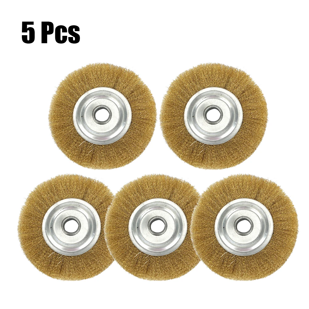 5Pcs 1Inch Wire Wheel Brush Bench Brass Plated Crimped Steel 6.5mm Grinder Polishing Abrasive Tool For Metal Derust Deburring
5Pcs 1Inch Wire Wheel Brush Bench Brass Plated Crimped Steel 6.5mm Grinder Polishing Abrasive Tool For Metal Derust Deburring
