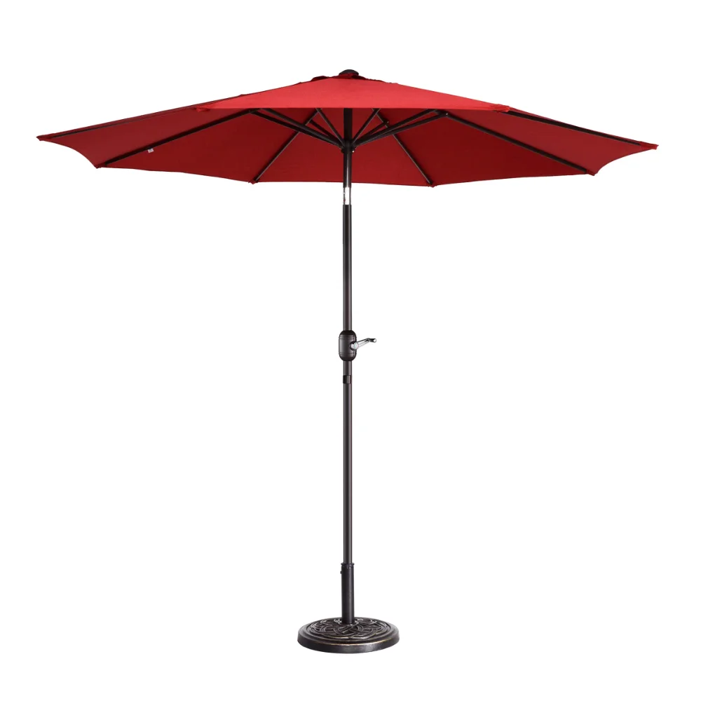 

Villacera 9' Outdoor Patio Umbrella with 8 Ribs Aluminum Pole and Auto Tilt Fade Resistant Market Umbrella Red