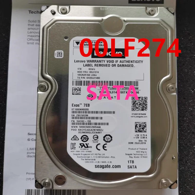 Оригинальный новый жесткий диск для LENOVO 1 Тб SATA 3,5 "7200 об/мин 64 Мб, серверный HDD для 00LF274 ST1000NM0055
Оригинальный новый жесткий диск для LENOVO 1 Тб SATA 3,5 "7200 об/мин 64 Мб, серверный HDD для 00LF274 ST1000NM0055