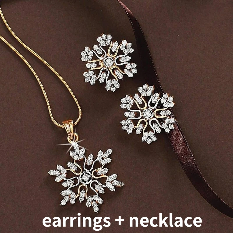 3 Pcs/set Snowflake Necklace Earrings Christmas Luxury Jewelry Set Accessories Christmas Valentine's Party Gifts 2021 New
3 Pcs/set Snowflake Necklace Earrings Christmas Luxury Jewelry Set Accessories Christmas Valentine's Party Gifts 2021 New
