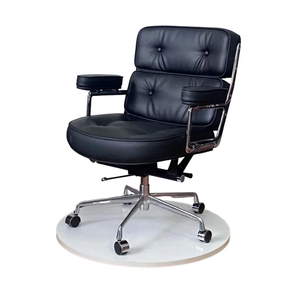 

Cowhide Office Chair Comfortable Computer Stool Simplicity Modern Furniture Lifting And Lowering Rotate Aluminum Alloy Feet