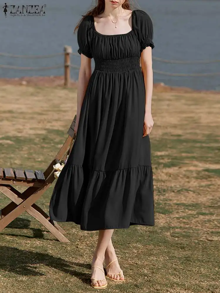 Лето 2022, Женский праздничный сарафан ZANZEA с квадратным вырезом и коротким рукавом, элегантное женское плиссированное платье с оборками
Лето 2022, Женский праздничный сарафан ZANZEA с квадратным вырезом и коротким рукавом, элегантное женское плиссированное платье с оборками