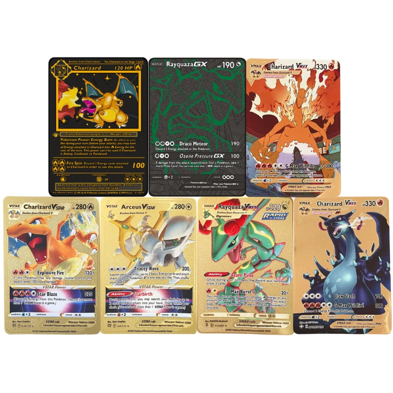 Pokemon Metal Cards Iron Shiny Cards English Charizard Mewtwo Pikachu Vmax Metal Gold Pack Game Collection Cards Gift Kids
Pokemon Metal Cards Iron Shiny Cards English Charizard Mewtwo Pikachu Vmax Metal Gold Pack Game Collection Cards Gift Kids
