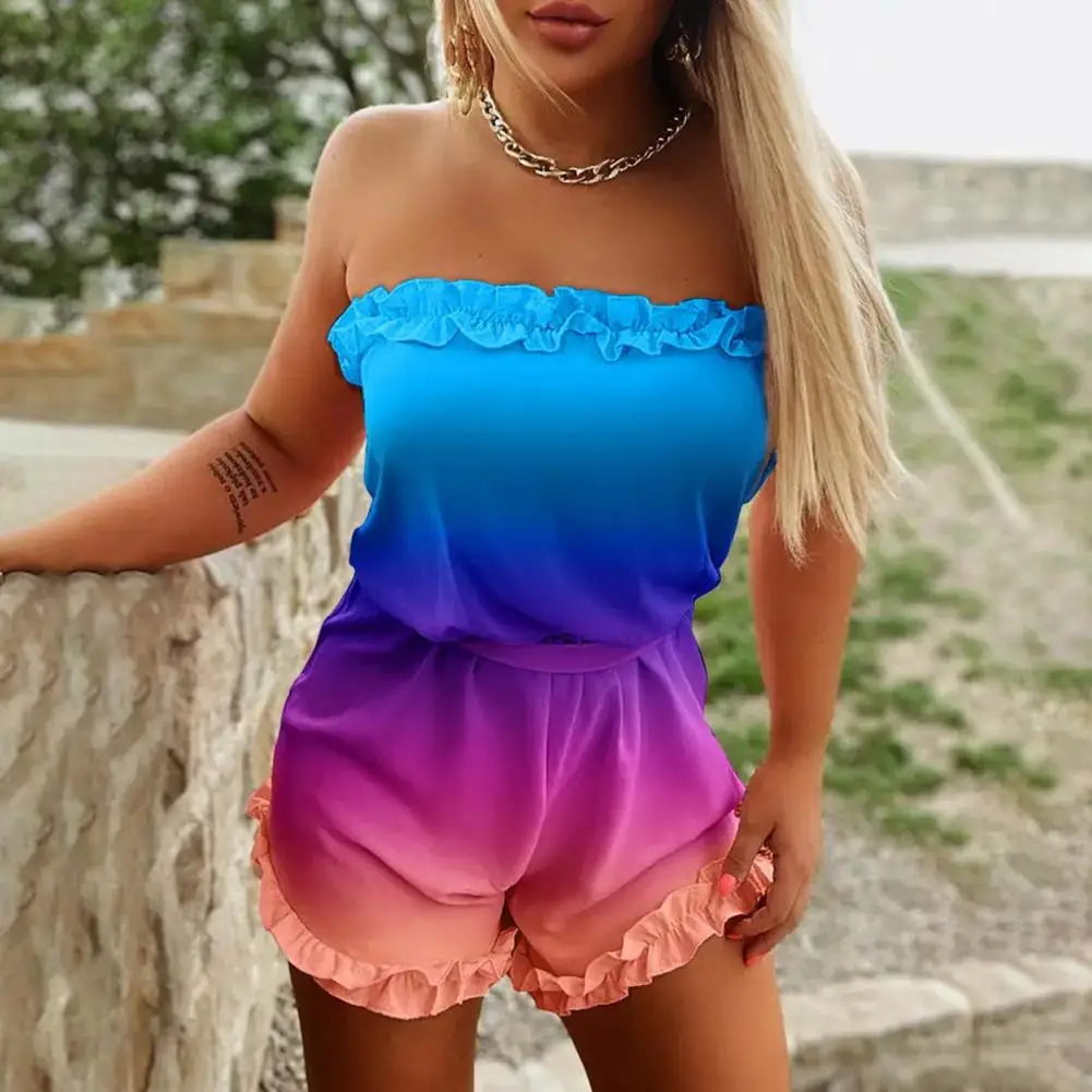 Women Jumpsuit Elastic Romantic Off Shoulder Tight Waist Shirring Summer Romper Jumpsuit Women Clothes
Women Jumpsuit Elastic Romantic Off Shoulder Tight Waist Shirring Summer Romper Jumpsuit Women Clothes