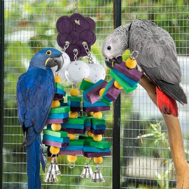 Colorful Bird Wooden Block Toy Bird Cage Chewing Toy Standing Perch for Small Large Birds Birdcage Accessories Bite Toy Y5GB
Colorful Bird Wooden Block Toy Bird Cage Chewing Toy Standing Perch for Small Large Birds Birdcage Accessories Bite Toy Y5GB