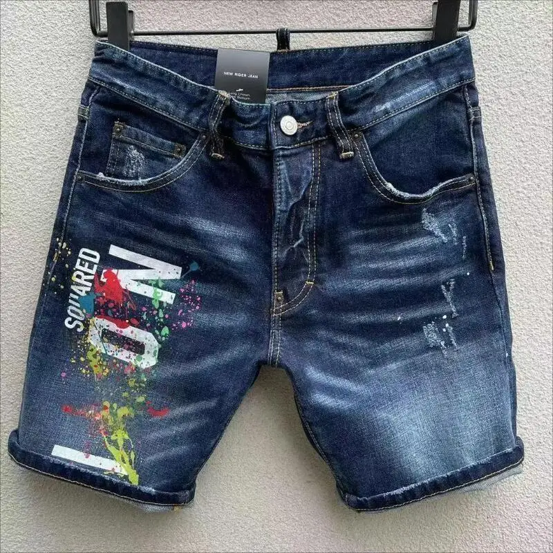 Мужские летние модные повседневные зауженные джинсовые шорты с дырками, джинсовая одежда с буквенным принтом D233 
Мужские летние модные повседневные зауженные джинсовые шорты с дырками, джинсовая одежда с буквенным принтом D233