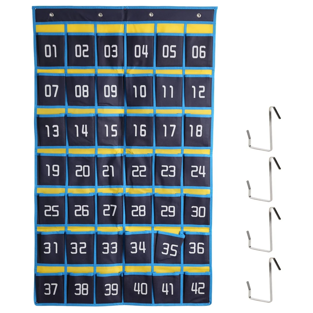 42 Numbered Pockets Chart Cell Phone Hanging Organizer Hanging Storage Bag for Classroom Calculator Mobile Phone Holders
42 Numbered Pockets Chart Cell Phone Hanging Organizer Hanging Storage Bag for Classroom Calculator Mobile Phone Holders