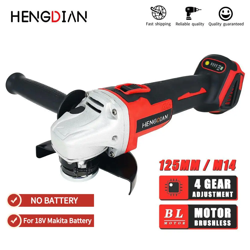 125mm Brushless Cordless Impact Angle Grinder Electric Power Tools Polishing Grinding Machine For Makita 18V Battery
125mm Brushless Cordless Impact Angle Grinder Electric Power Tools Polishing Grinding Machine For Makita 18V Battery