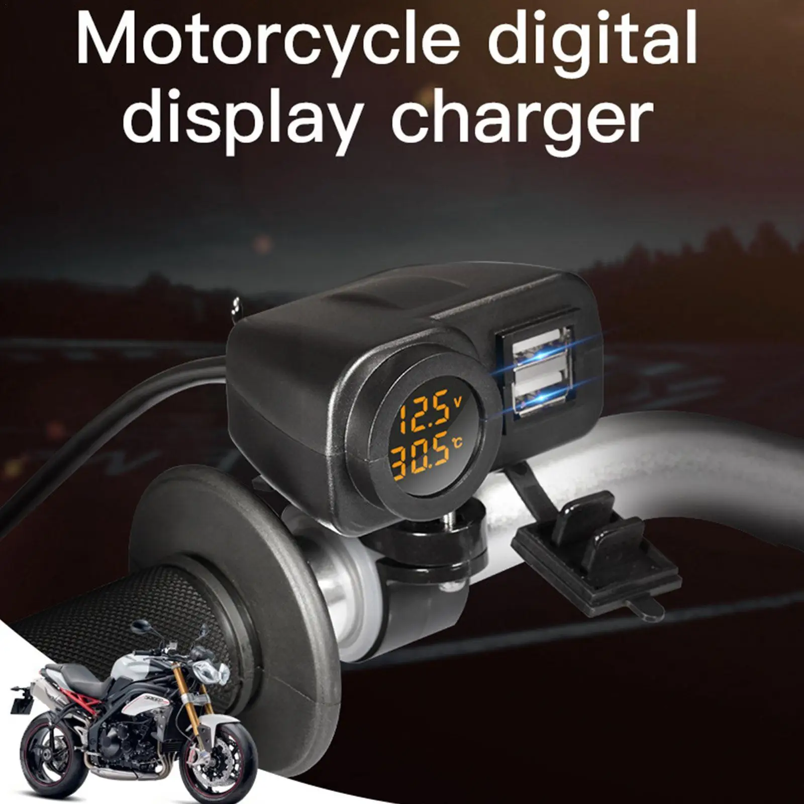 Motorcycle Digital Display Dual Usb Mobile Phone Fast Thermometer Voltmeter Socket Display Charger Mobile Phone Charger A6l2
Motorcycle Digital Display Dual Usb Mobile Phone Fast Thermometer Voltmeter Socket Display Charger Mobile Phone Charger A6l2
