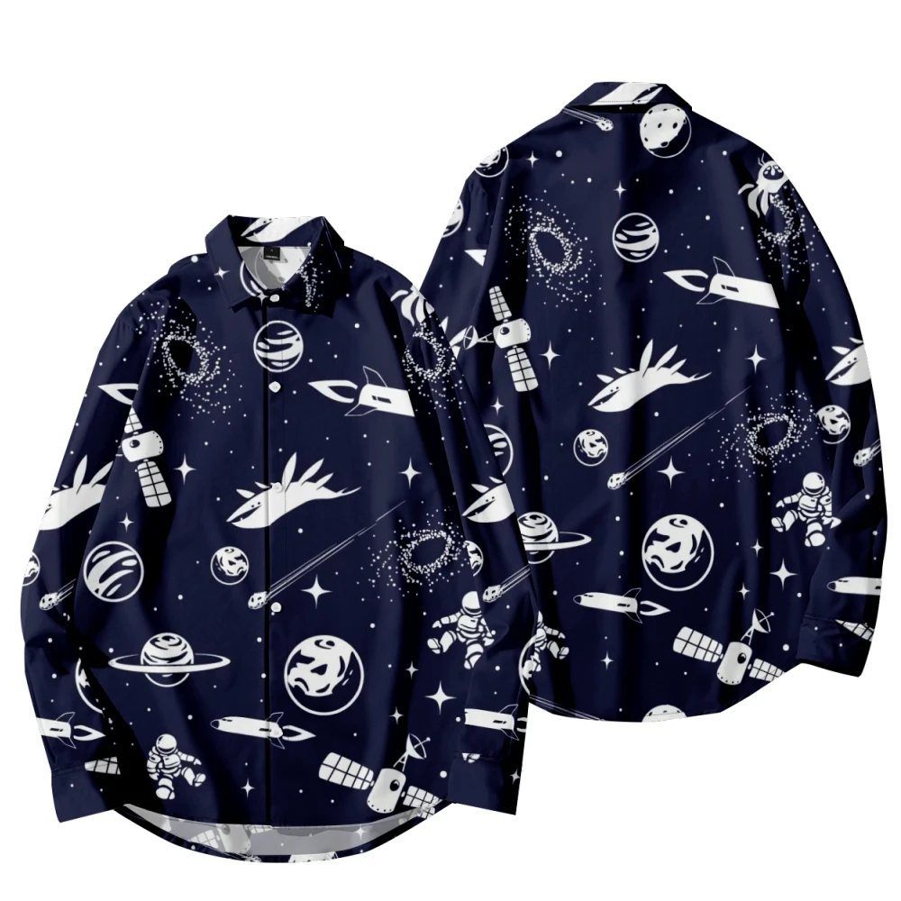 Y2K Starship Floral print casual retro long-sleeved shirts for men and women Spring/fall black
Y2K Starship Floral print casual retro long-sleeved shirts for men and women Spring/fall black