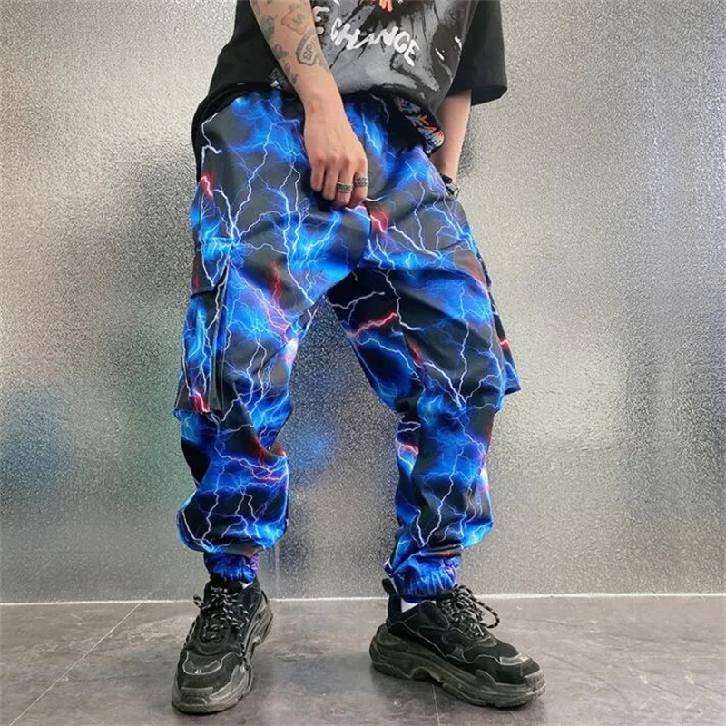 Lightning Pants Mens Trousers Casual Loose Tooling Multi-Pocket Small Feet Hip-Hop National Tide Loose Tide Ropa Homme CalçA Ro
Lightning Pants Mens Trousers Casual Loose Tooling Multi-Pocket Small Feet Hip-Hop National Tide Loose Tide Ropa Homme CalçA Ro