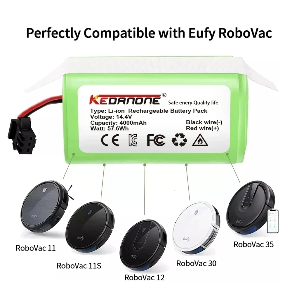 Литий-ионный аккумулятор 14,4 В, 950 Ач для Cecotec Conga Excellence 990 1090 601/605 Ecovacs Deebot DN621 Eufy RoboVac 35C Panda i7 V710
Литий-ионный аккумулятор 14,4 В, 950 Ач для Cecotec Conga Excellence 990 1090 601/605 Ecovacs Deebot DN621 Eufy RoboVac 35C Panda i7 V710