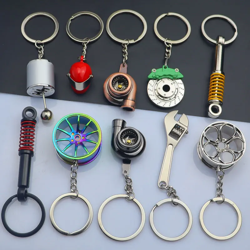 

Creative Car Turbo Brake Disc Keychain Manual Transmission Lever Caliper Metal Keyring for Women Men Phone Pendant 4s Shop Gifts