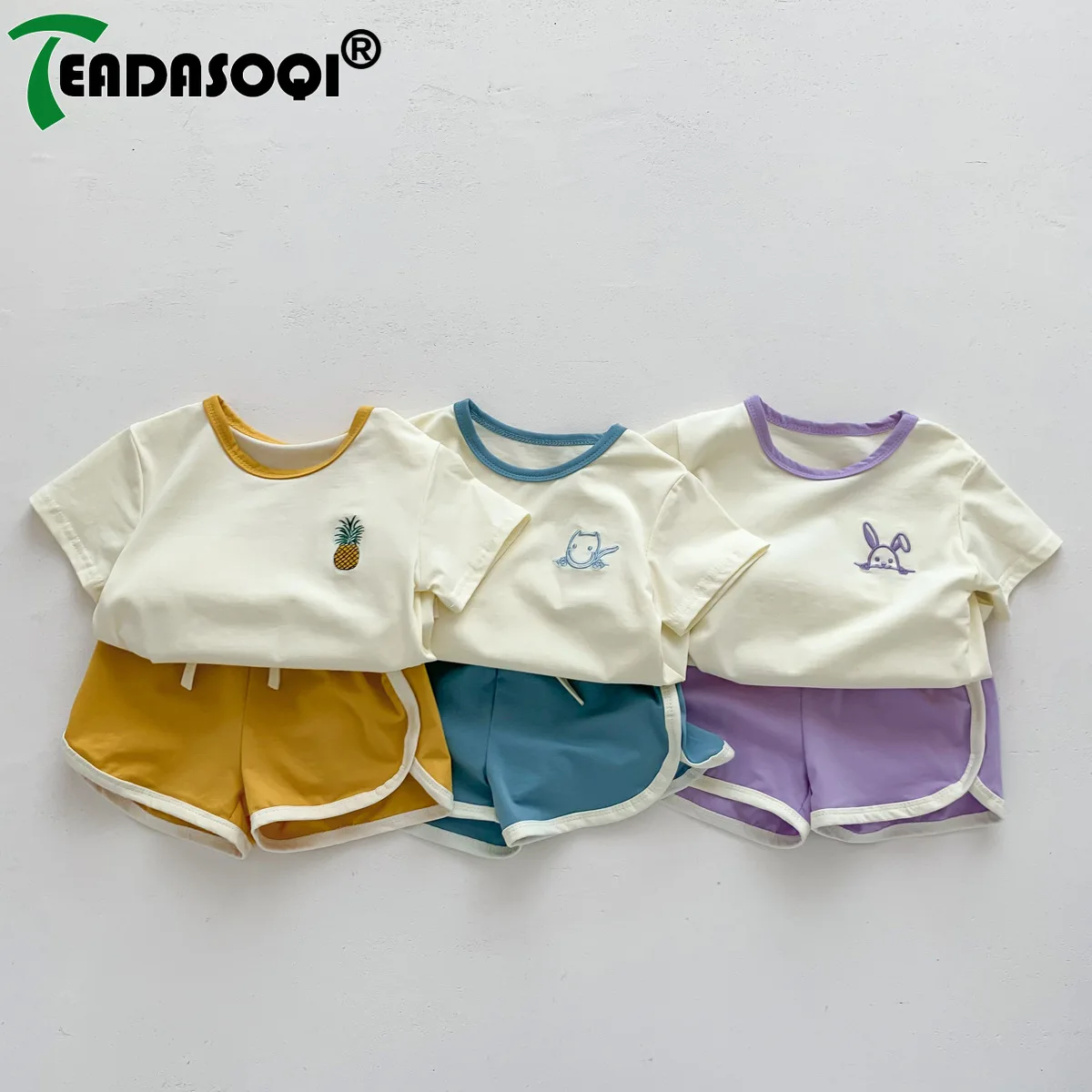 Summer New In Clothing Set Sinfant Baby Girls Boys Short Sleeve Patch Cartoon Fruit Embroidery Top T-shirts+shorts Toddler Kids 
Summer New In Clothing Set Sinfant Baby Girls Boys Short Sleeve Patch Cartoon Fruit Embroidery Top T-shirts+shorts Toddler Kids