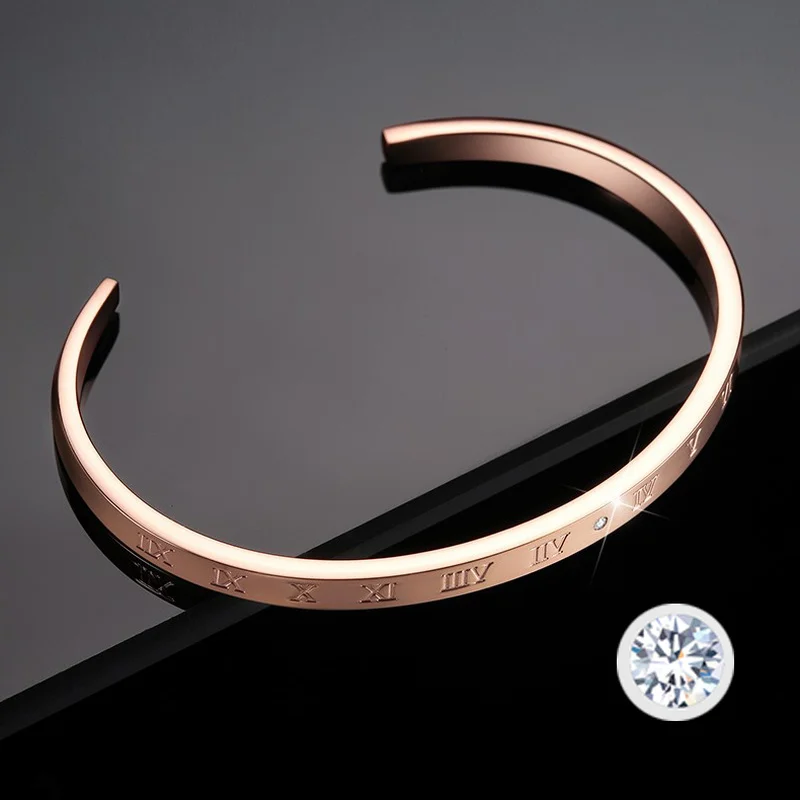 Korean Style Ins Simple Roman Scale Diamond Exquisite Ladies Bracelet Chic Temperament Wild Bracelet Opening Adjustable 
Korean Style Ins Simple Roman Scale Diamond Exquisite Ladies Bracelet Chic Temperament Wild Bracelet Opening Adjustable