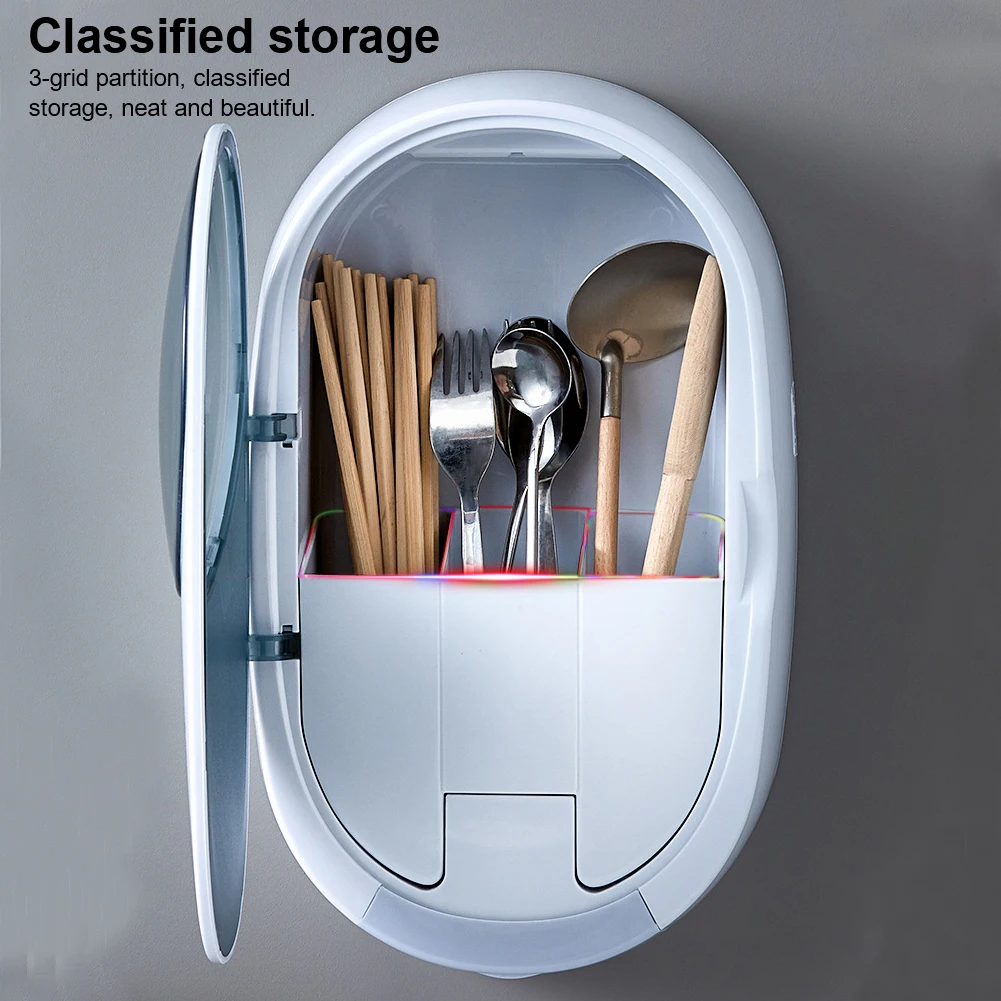 Smart Chopsticks Sterilizer Holder Wall Mounted Kitchenware UV Sterilization Spoons Forks Knives Storage Box With USB Cable
Smart Chopsticks Sterilizer Holder Wall Mounted Kitchenware UV Sterilization Spoons Forks Knives Storage Box With USB Cable