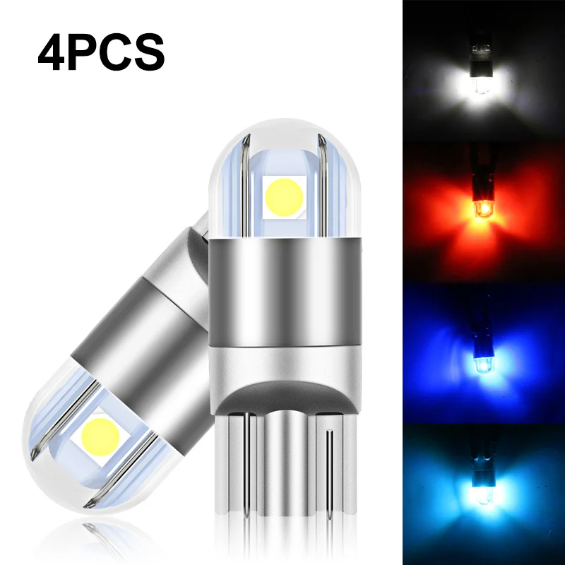 

4Pcs T10 194 W5W COB 2835 SMD 12LED Car Super Bright Turn Signal Lamp 2W License Tail Light Bulb Universal Car Lighting White