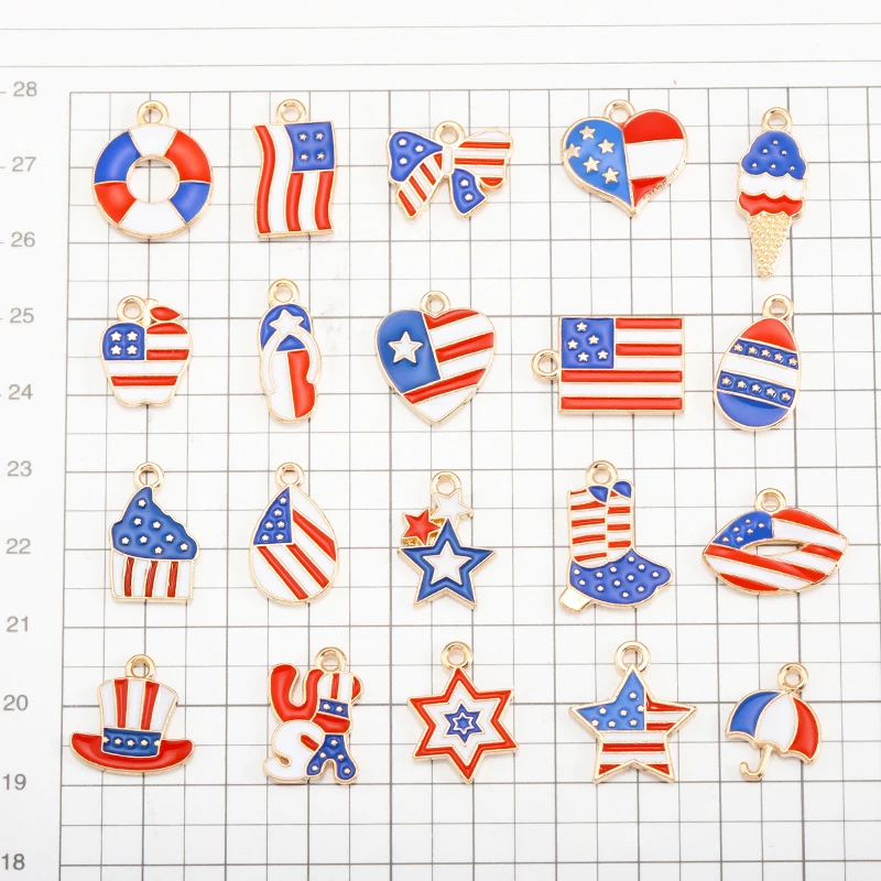 20Pcs Heart Flag Enamel Pendant American Independence Day Flag Alloy Charm for Bracelet Earrings DIY Jewelry Making Party Gift
20Pcs Heart Flag Enamel Pendant American Independence Day Flag Alloy Charm for Bracelet Earrings DIY Jewelry Making Party Gift