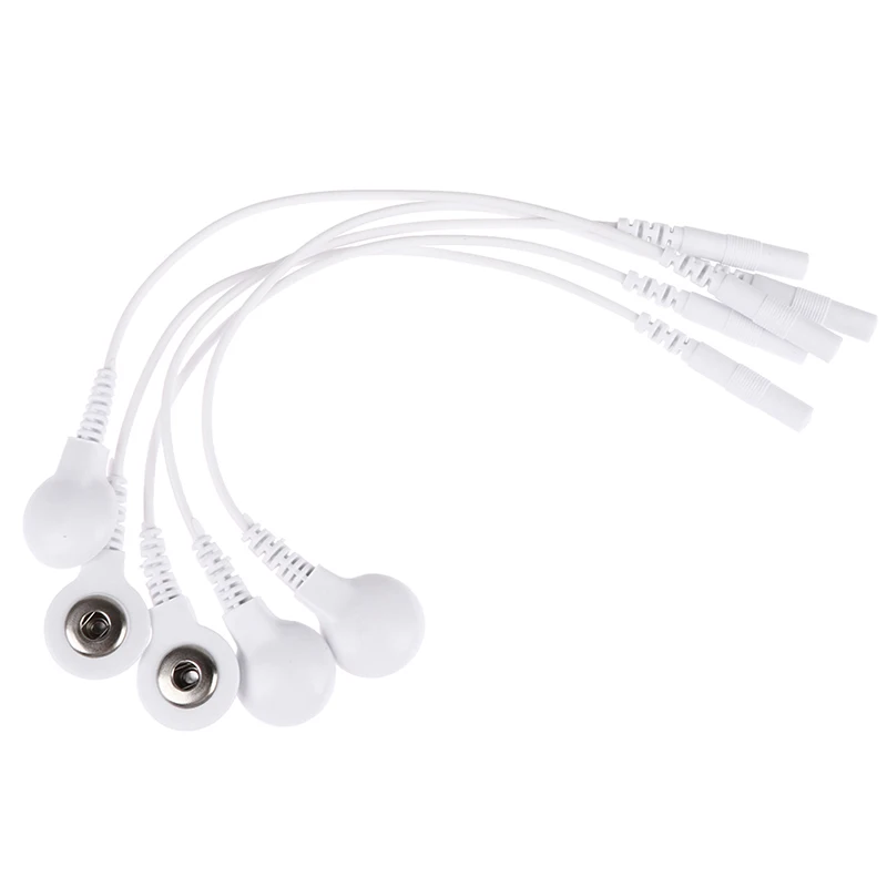 

5 Pieces Lead wire cable Adapter Tieline Short Cables Electrode Wires With Snap 3.5mm Plug Hole 2.0mm For Massager Machine Use