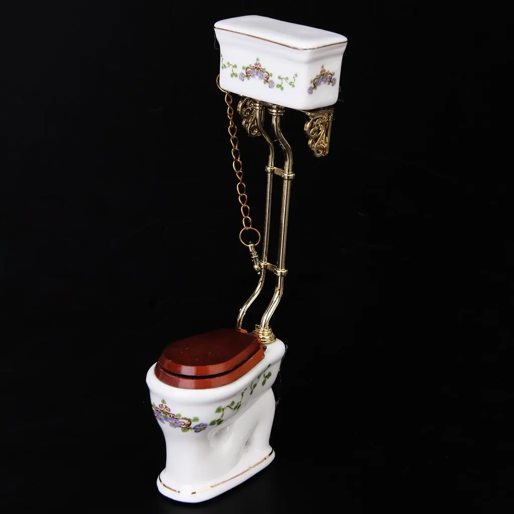 Vintage Victorian style bathroom porcelain toilet doll house miniature white + gold
Vintage Victorian style bathroom porcelain toilet doll house miniature white + gold