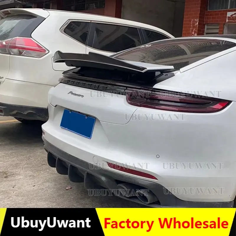 

Для Porsche Panamera 971 2017-2019 задний спойлер крыло из углеродного волокна отделка багажника автомобиля разделитель крышки багажника откидной клапан комплект кузова