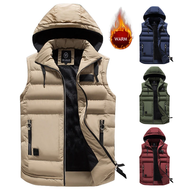 Men's Winter Warm Sleeveless Zipper Hooded Puffer Vest Jacket Parkas WaistCoat Vest Parkas Vest Coat Hooded Pockets Solid Color
Men's Winter Warm Sleeveless Zipper Hooded Puffer Vest Jacket Parkas WaistCoat Vest Parkas Vest Coat Hooded Pockets Solid Color
