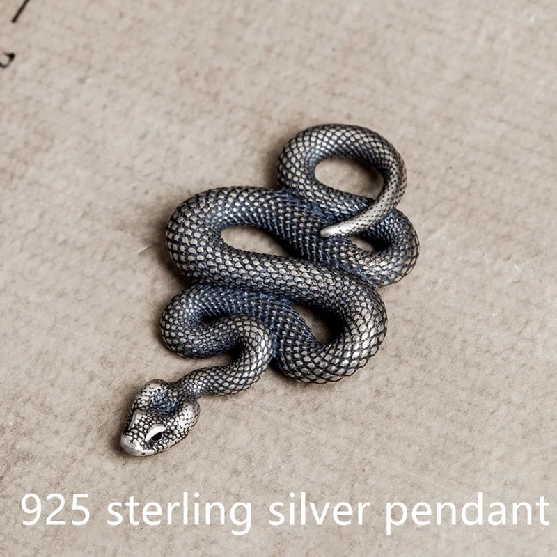 925 Sterling Silver Retro Python Pendant for Necklace Snake Skull Animal Street Silver Made Old Punk Cool Jewelry Men Women
925 Sterling Silver Retro Python Pendant for Necklace Snake Skull Animal Street Silver Made Old Punk Cool Jewelry Men Women