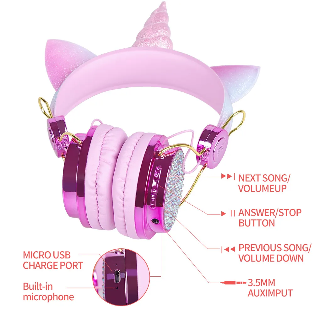 Head-mounted Children's Noise-cancelling Popular Mobile Phone Computer Universal with Wheat Unicorn Cartoon Headphones
Head-mounted Children's Noise-cancelling Popular Mobile Phone Computer Universal with Wheat Unicorn Cartoon Headphones