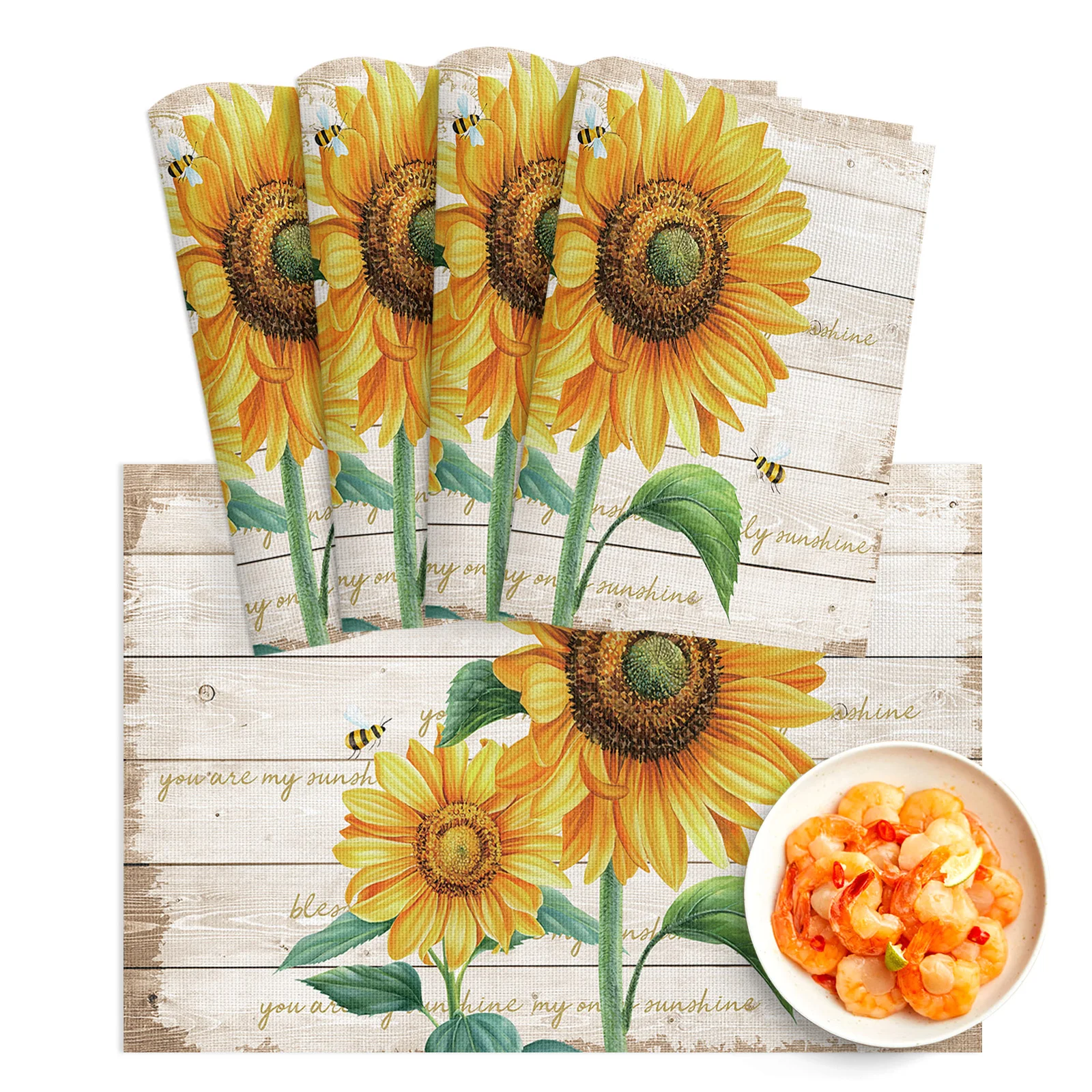 4/6Pcs Table Mat Farm Flower Sunflower Bee Bowl Pad Coaster Set PVC Dining Table Placemats Home Decoration Kitchen Accessories
4/6Pcs Table Mat Farm Flower Sunflower Bee Bowl Pad Coaster Set PVC Dining Table Placemats Home Decoration Kitchen Accessories
