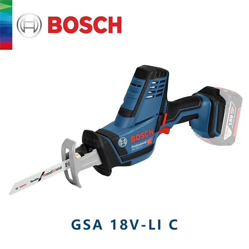 

Bosch Sabre Saw Lithium Cordless Rechargeable Reciprocating Saw GSA 18V-LI C Metal Wood Cutting Machine Professional Power Tool