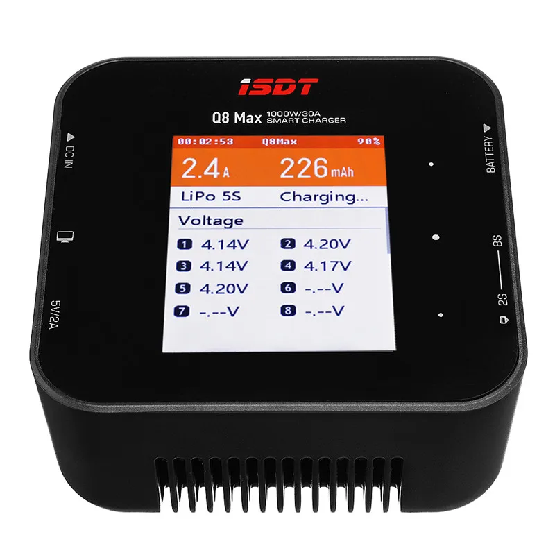 ISDT Q8 Max BattGo 1000W 30A High Power Battery Balance Charger Discharger for 1-8S Lipo Battery
ISDT Q8 Max BattGo 1000W 30A High Power Battery Balance Charger Discharger for 1-8S Lipo Battery