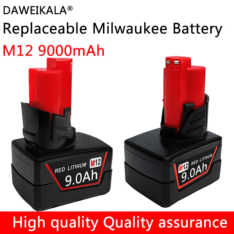 12V 9000mAh Rechargeable Battery for Milwaukee M12 XC Cordless Tools 48-11-2402 48-11-2411 Batteries 48-11-2401 MIL-12A-L
12V 9000mAh Rechargeable Battery for Milwaukee M12 XC Cordless Tools 48-11-2402 48-11-2411 Batteries 48-11-2401 MIL-12A-L