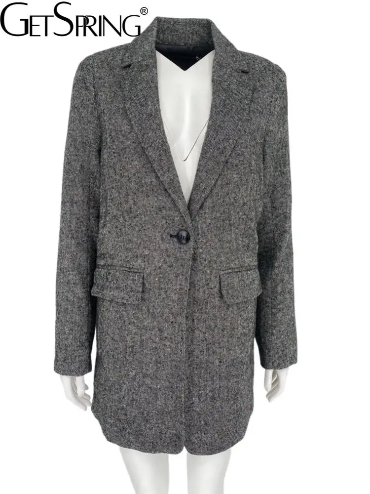Getspring 2022 Spring Women Blazer Jacket Asymmetrical woolen Blazer Irregular Fashion Blazer Suit Slim Coat Dropship Wholesale
Getspring 2022 Spring Women Blazer Jacket Asymmetrical woolen Blazer Irregular Fashion Blazer Suit Slim Coat Dropship Wholesale